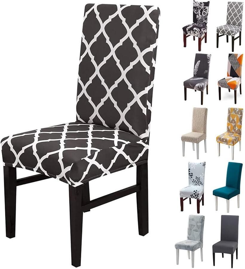 Ibenzoa Set van 6 Moderne Elastische Stoelhoezen voor Eetkamer Hotel Bruiloft en Feestdecoratie
