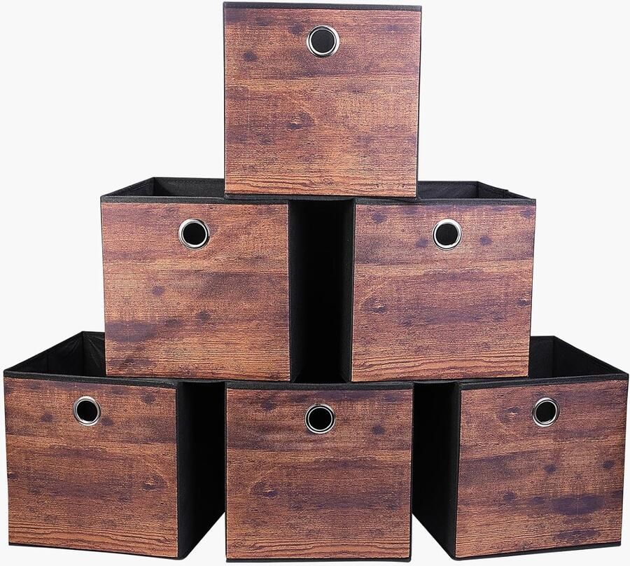 Ibenzoa Set van 6 Opvouwbare Opslagdozen 30 x 30 x 30 cm Compatibel met Kallax Planken Duurzaam en Compact Opslagoplossing