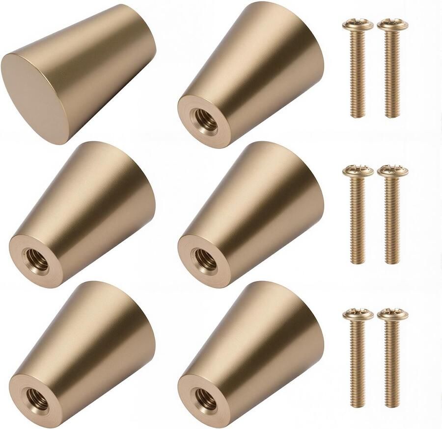 Ibenzoa Set van 6 stijlvolle gouden kastknoppen voor kasten en lades