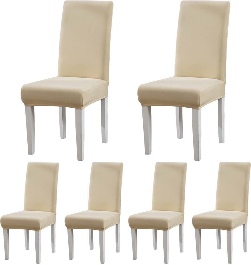 Ibenzoa Set van 6 Stoelhoes Stretch Jacquard Universele Bescherming Eetkamerstoelen