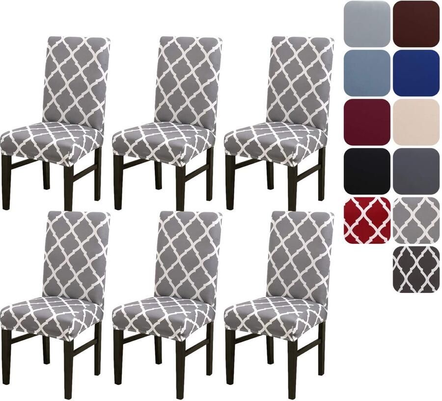 Ibenzoa Set van 6 Stretchbare Stoelhoezen voor Eetkamer Feest en Evenementen
