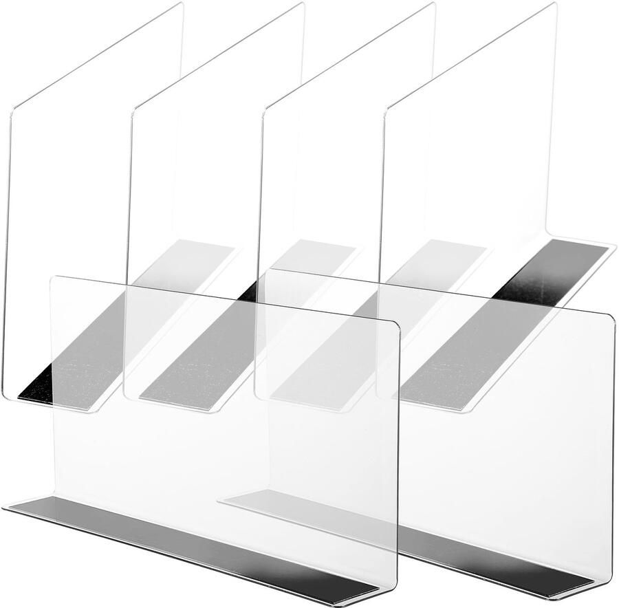 Ibenzoa Set van 6 transparante acryl plankverdelers voor efficiënte organisatie