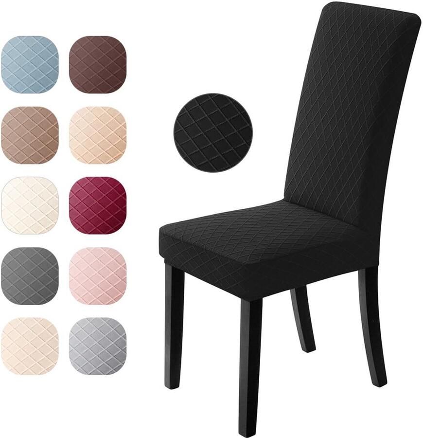 Ibenzoa Set van 6 Universele Stretch Stoelhoezen voor Eetkamer en Feestdecoratie