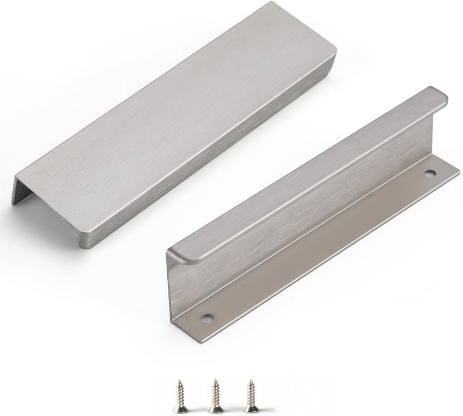Ibenzoa Set van 6 vintage kastgrepen van geborsteld roestvrij staal voor keukenkasten