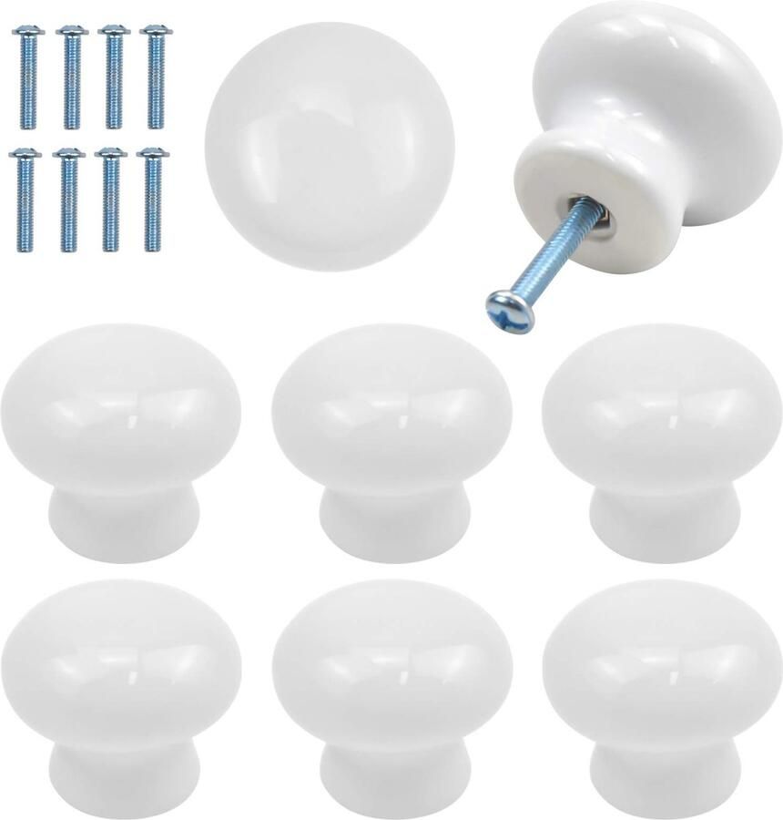 Ibenzoa Set van 8 Kindvriendelijke Keramische Kastknoppen voor Meubels en Binnendeuren in Woonkamer en Keuken