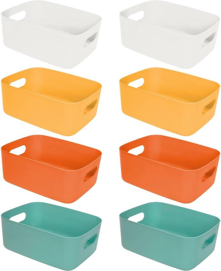 Ibenzoa Set van 8 Kleurrijke Multifunctionele Opbergmanden met Handvatten voor Ruimtes