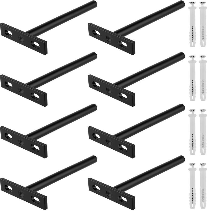 Ibenzoa Set van 8 onzichtbare plankhouders voor stevige en elegante wandplanken