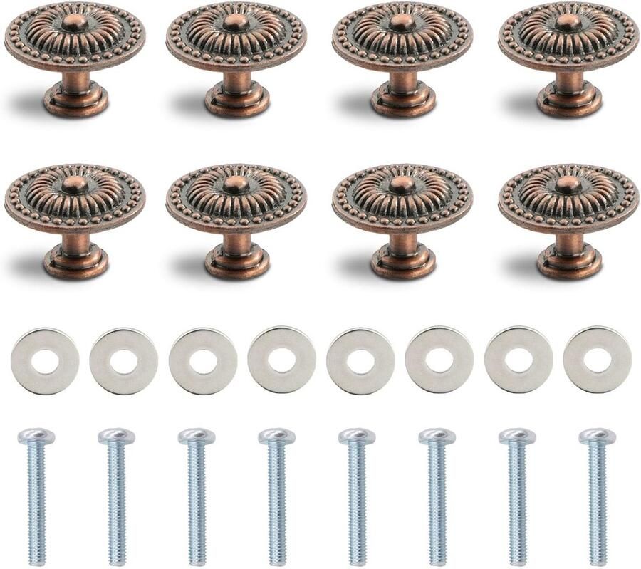 Ibenzoa Set van 8 Retro Kastknoppen met Vintage Design voor Meubelstukken