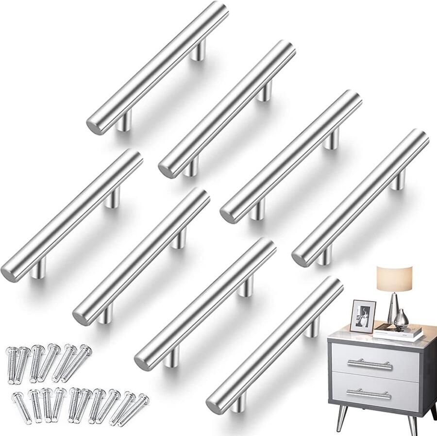 Ibenzoa Set van 8 Roestvrijstalen Deurgrepen voor Keuken en Kasten