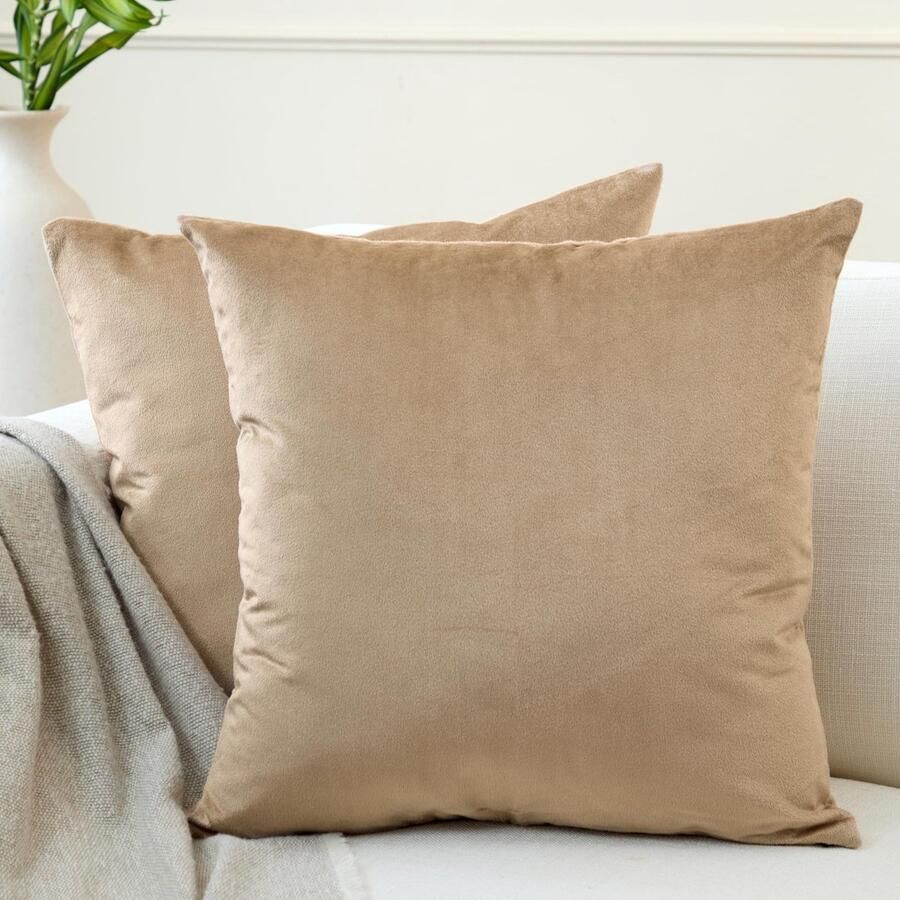 Ibenzoa Set van twee elegante fluwelen kussenhoezen voor bank stoel en bed