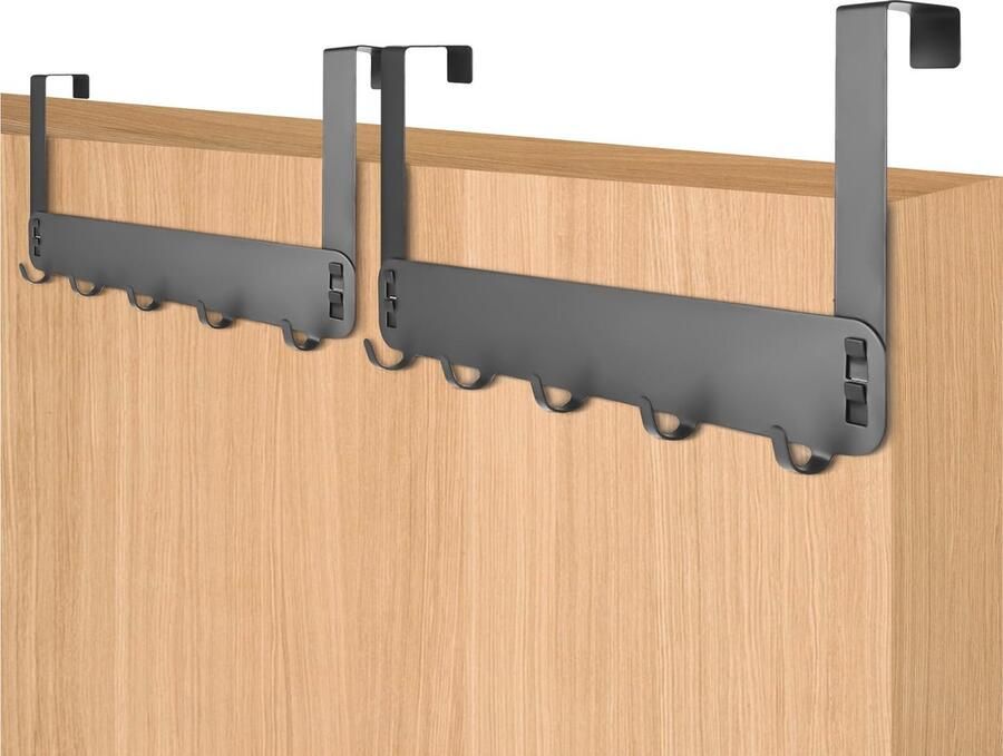 Ibenzoa Set van twee stevige deurhaken met vijf haken voor veelzijdig gebruik