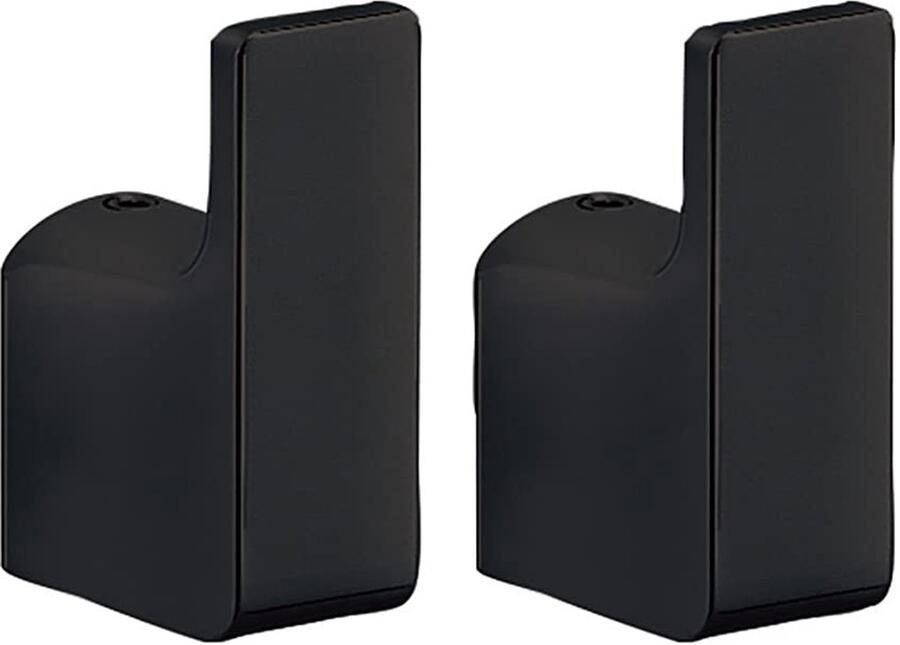 Ibenzoa Set van twee stijlvolle zwarte wandhaken voor badkamer en garderobe