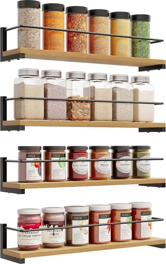 Ibenzoa Set van Vier Houten Wandplanken Multifunctioneel Design voor Tuin en Interieur