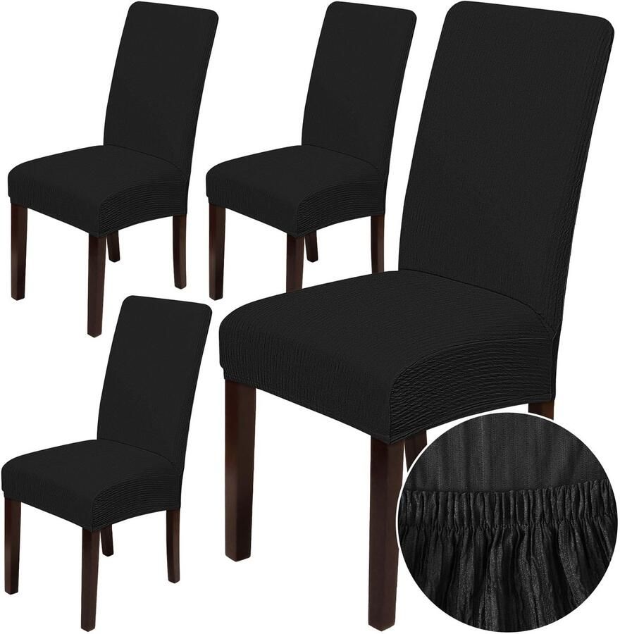 Ibenzoa Set van Vier Luxe Elastische Stoelhoezen voor Gelegenheden en Stijlen