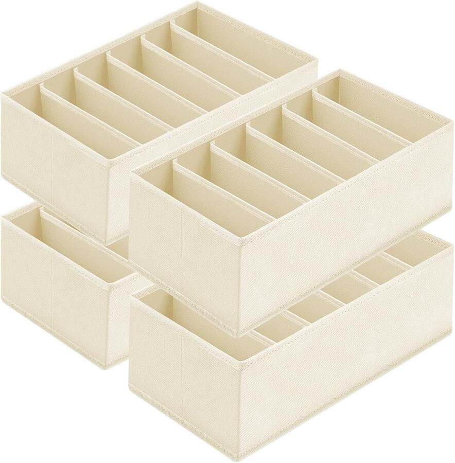Ibenzoa Set van Vier Opvouwbare Lade-organizers voor Kleding en Accessoires