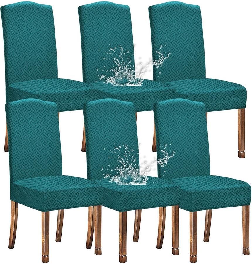 Ibenzoa Set van zes waterdichte stoelhoezen voor eetkamer en ceremonieën