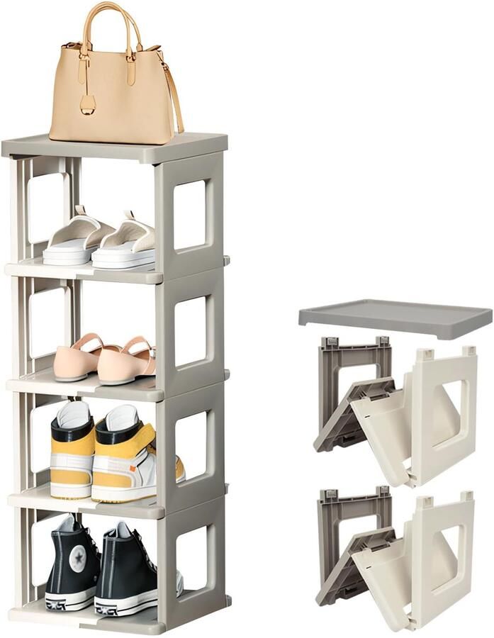 Ibenzoa Slim en Ruimtebesparend Schoenenrek met 5 Niveaus voor Efficiënte Organisatie in Huis of Kantoor