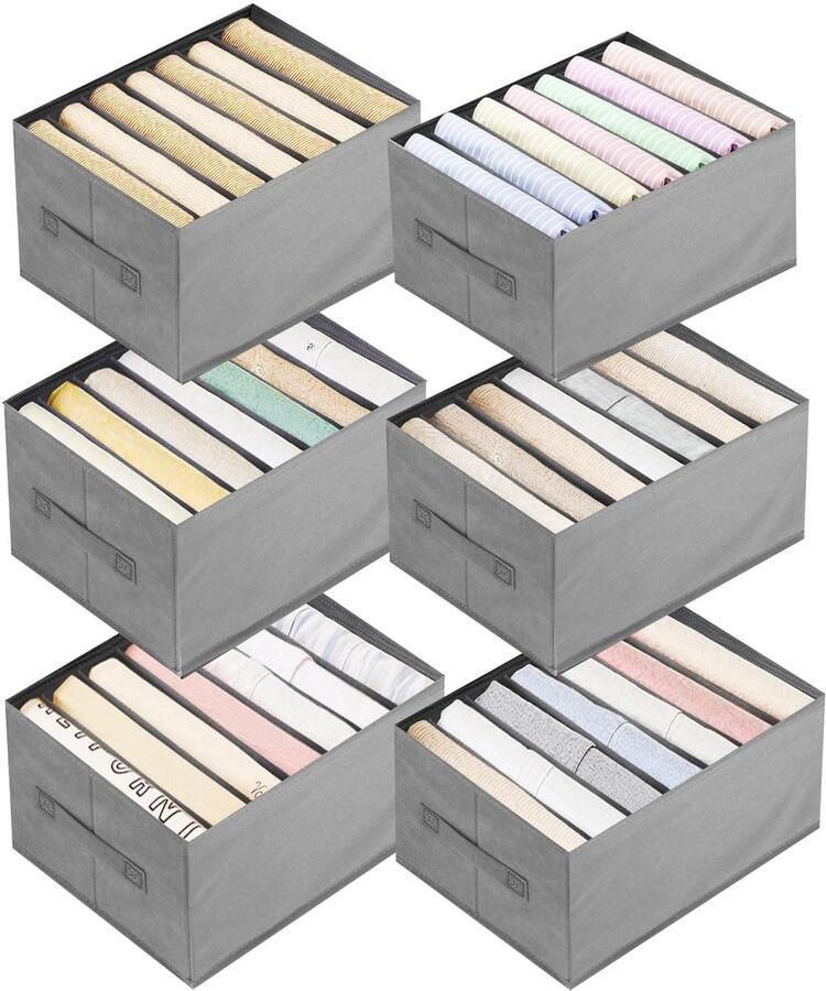 Ibenzoa Stapelbare kastorganizers met handvat en zeven vakken voor efficiënte opbergruimte