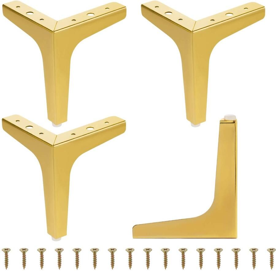 Ibenzoa Stevige Metalen Driehoekige Meubelpoten Set van 4 voor Meubels met Schroeven
