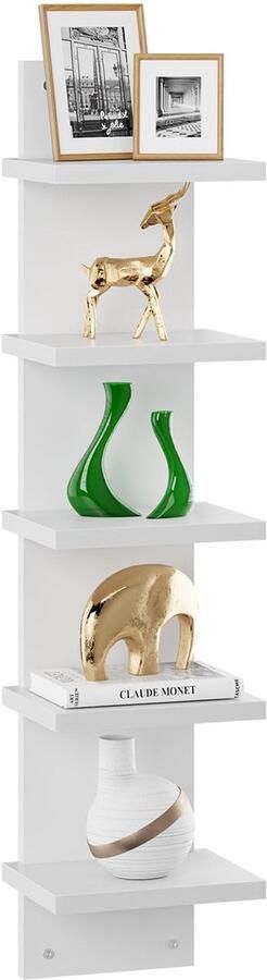 Ibenzoa Stijlvol verticaal wandrek met vijf niveaus voor veelzijdige opslag en decoratie