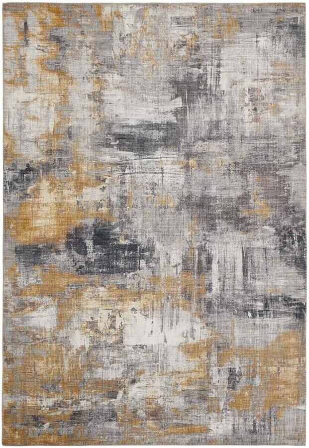 Ibenzoa Stijlvol Vintage Vloerkleed met Tijdloos Design voor Woonkamer in Grijs-Geel 120 x 170 cm