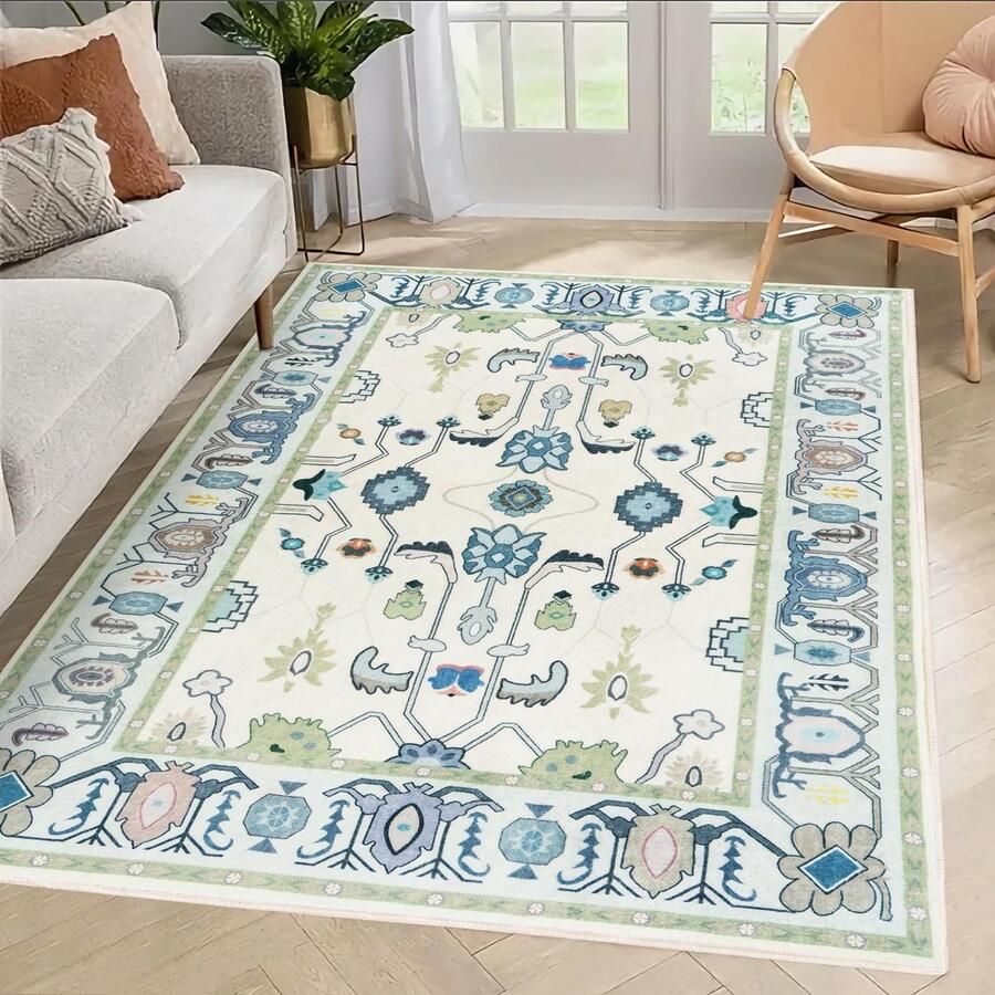 Ibenzoa Stijlvol Vintage Vloerkleed voor Woonkamer Slaapkamer en Keuken Wasbaar en Antislip Design