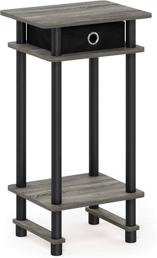Ibenzoa Stijlvolle en Functionele Hoge Bijzettafel met Lade in Eikenhout Look