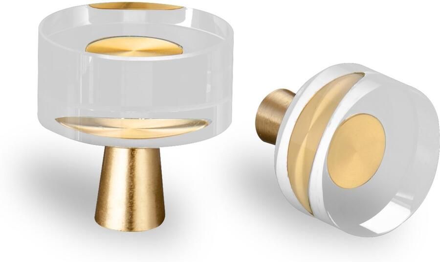 Ibenzoa Stijlvolle en Moderne Kastknoppen van Kristalhelder Acryl met Gouden Details voor Thuisdecoratie