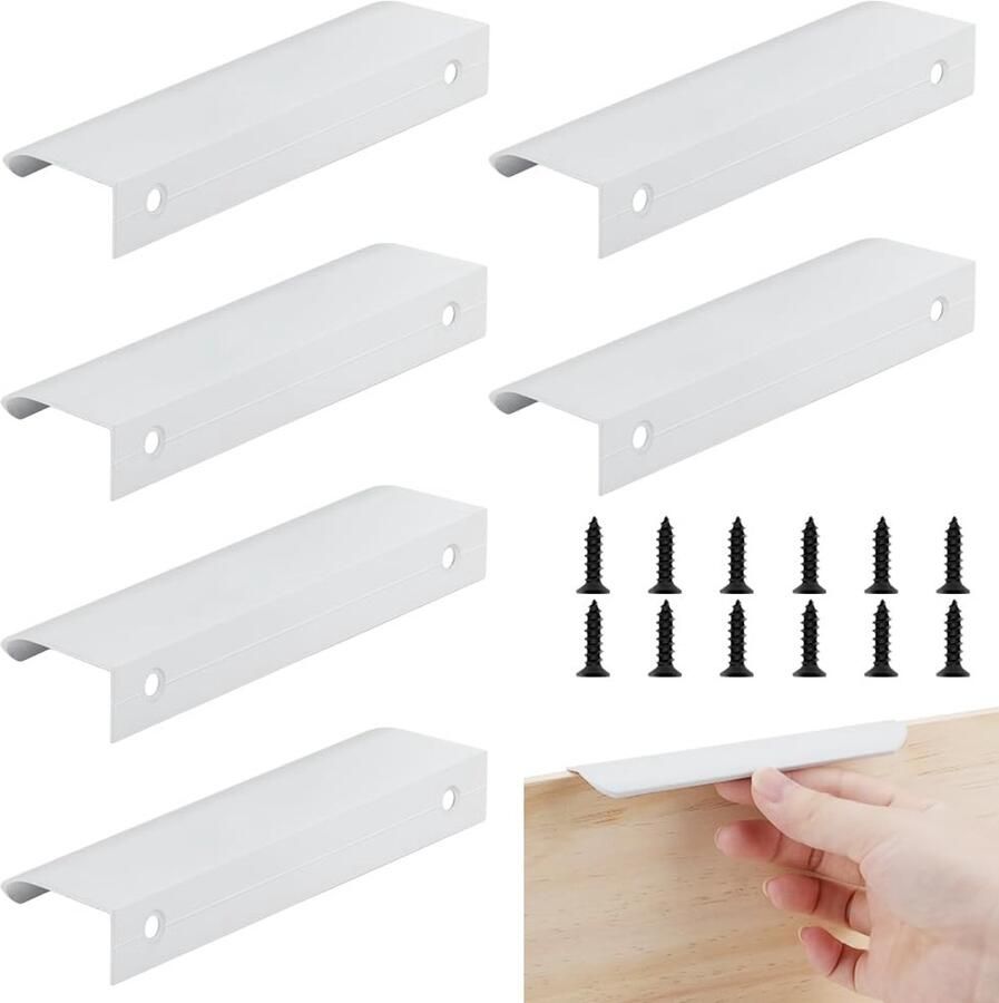 Ibenzoa Stijlvolle en Moderne Verborgen Meubelgrepen Set van 6 voor Interieurstijlen