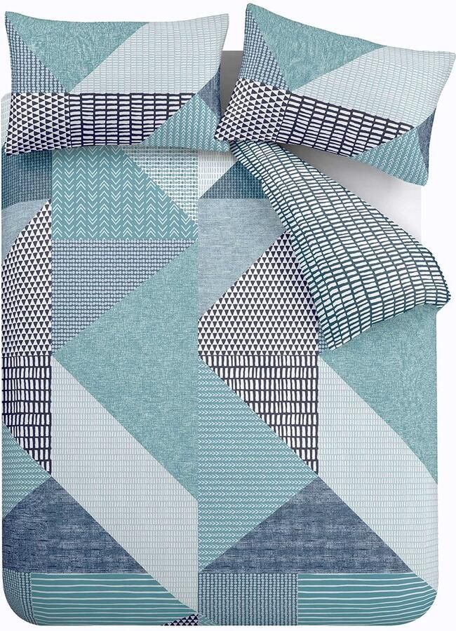 Ibenzoa Stijlvolle en onderhoudsvriendelijke beddengoedset voor tweepersoonsbed met geometrisch patroon