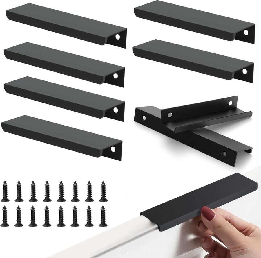 Ibenzoa Stijlvolle en Onzichtbare Kast- en Ladegrepen voor Moderne Interieurs Set van 8 Stuks