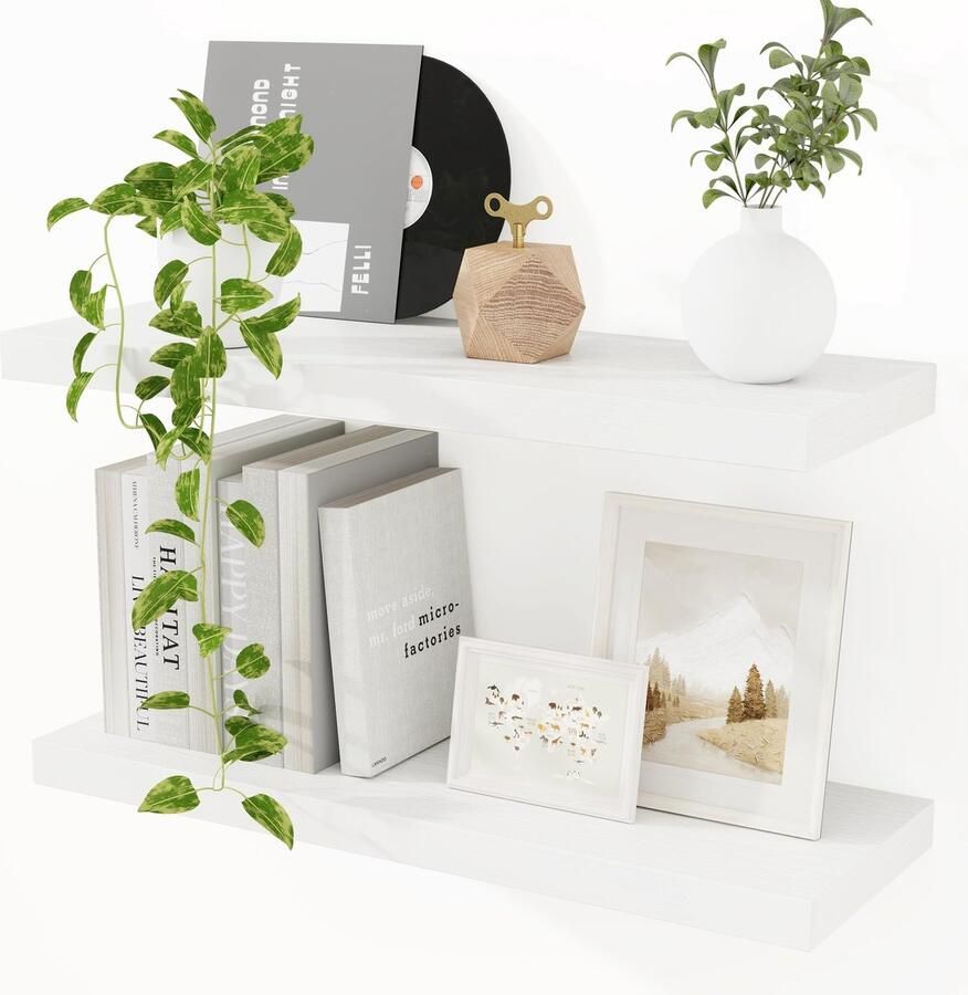 Ibenzoa Stijlvolle en Praktische Zwevende Wandplanken Set van MDF-Hout voor Elke Ruimte in Huis