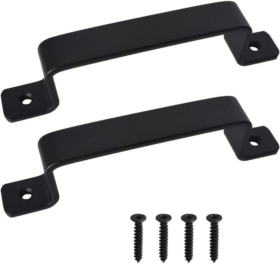 Ibenzoa Stijlvolle en Robuuste Zwart Gecoate Deurgrepen Set van Gietijzer voor Deursoorten