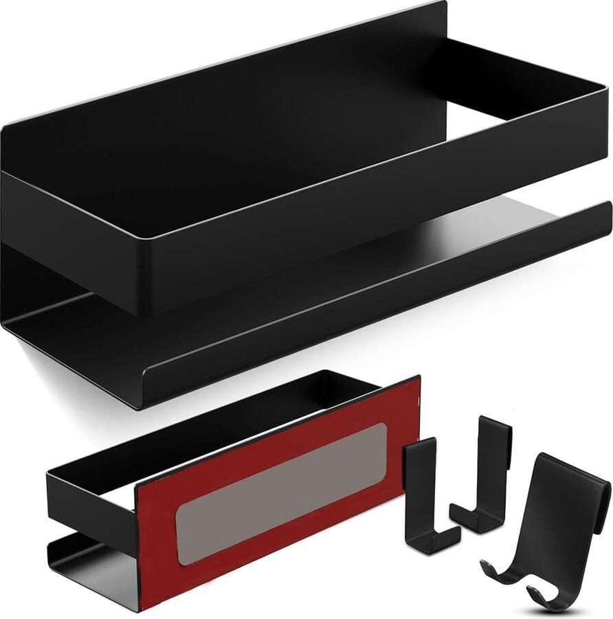 Ibenzoa Stijlvolle en stevige doucherek zonder boren met haken en scheerhouder