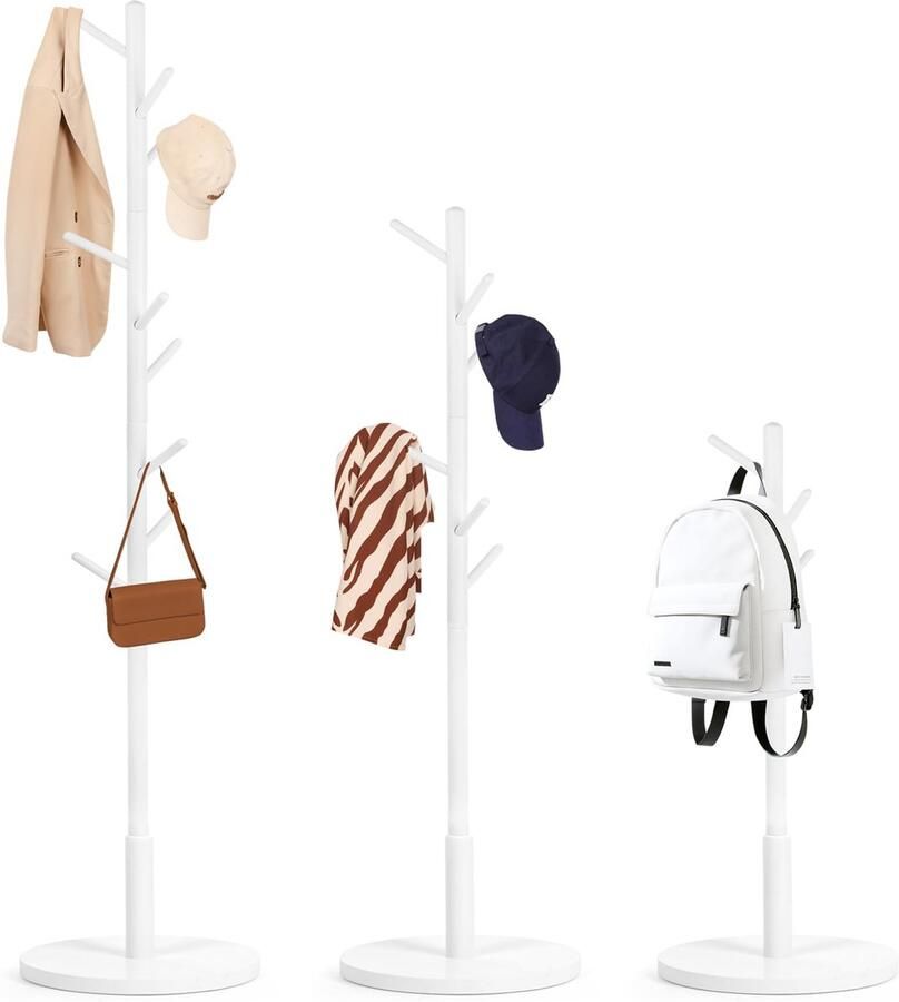 Ibenzoa Stijlvolle en stevige kapstok van massief beukenhout met negen haken