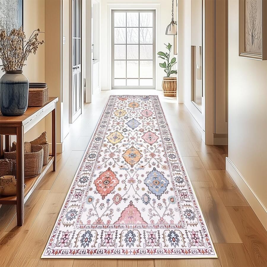 Ibenzoa Stijlvolle en Wasbare Tapijtloper met Vintage Boho-Design voor Elke Ruimte in Huis