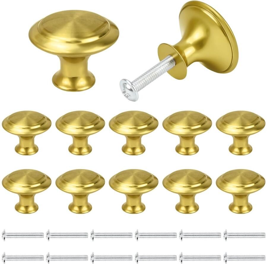Ibenzoa Stijlvolle Gouden Meubelknoppen Set van 12 voor Kasten en Lades