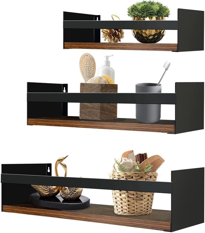 Unyqoos Stijlvolle Set van 3 Wandplanken voor Interieurtoepassingen