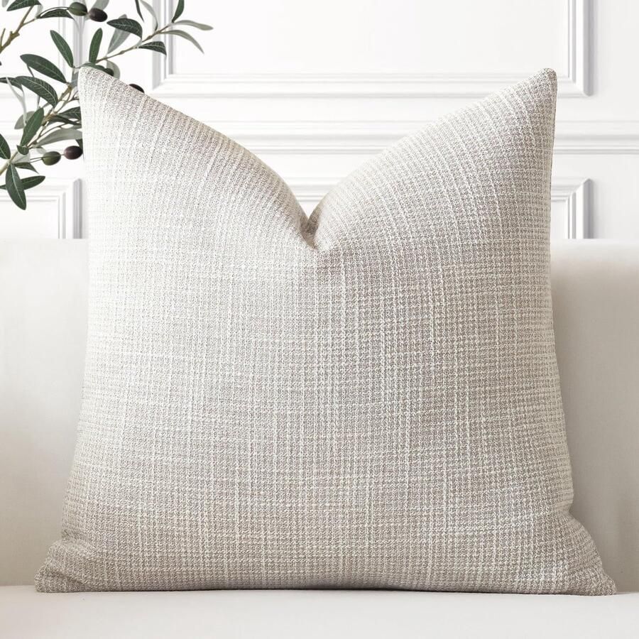 Artscope Set van 1 Kussenhoezen Effen Kleur Sierkussenhoes Linnen Kussenhoezen 40x40cm Moderne Decoratieve Kussens Kussenhoes Set Kussensloop voor Bank Slaapkamer Woondecoratie Beige