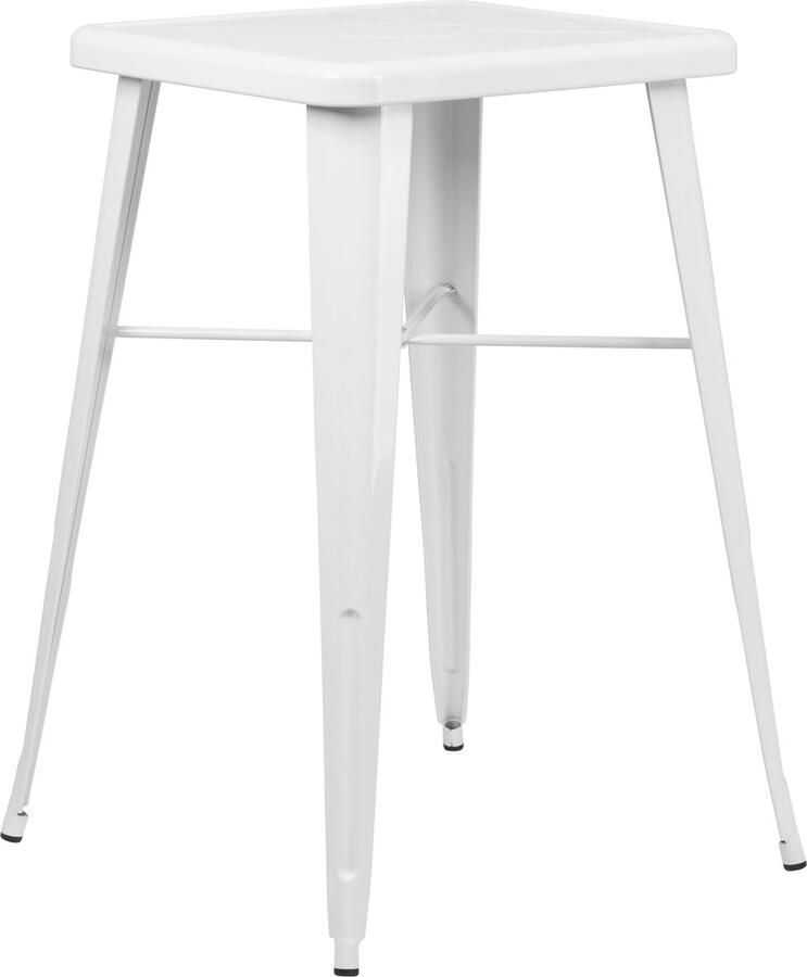 Ibenzoa Stijlvolle metalen bartafel voor binnen en buiten met wit ontwerp