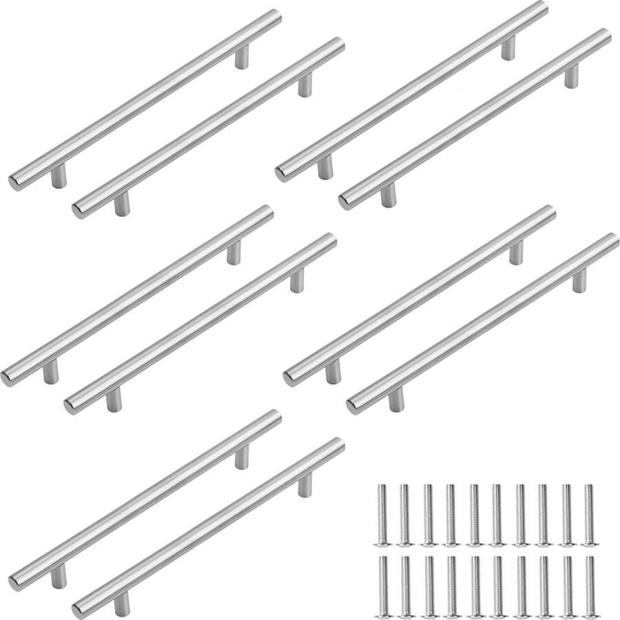 Ibenzoa Stijlvolle Set van 10 Roestvrijstalen Kast- en Ladehandgrepen voor Moderne Keukens