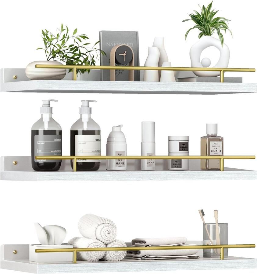 Ibenzoa Stijlvolle Set Van 3 Zwevende Planken Voor Elke Ruimte In Huis