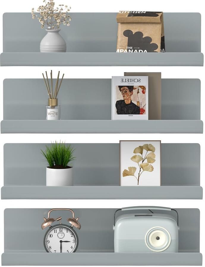 Ibenzoa Stijlvolle set van vier zwevende wandplanken voor elke kamer in huis