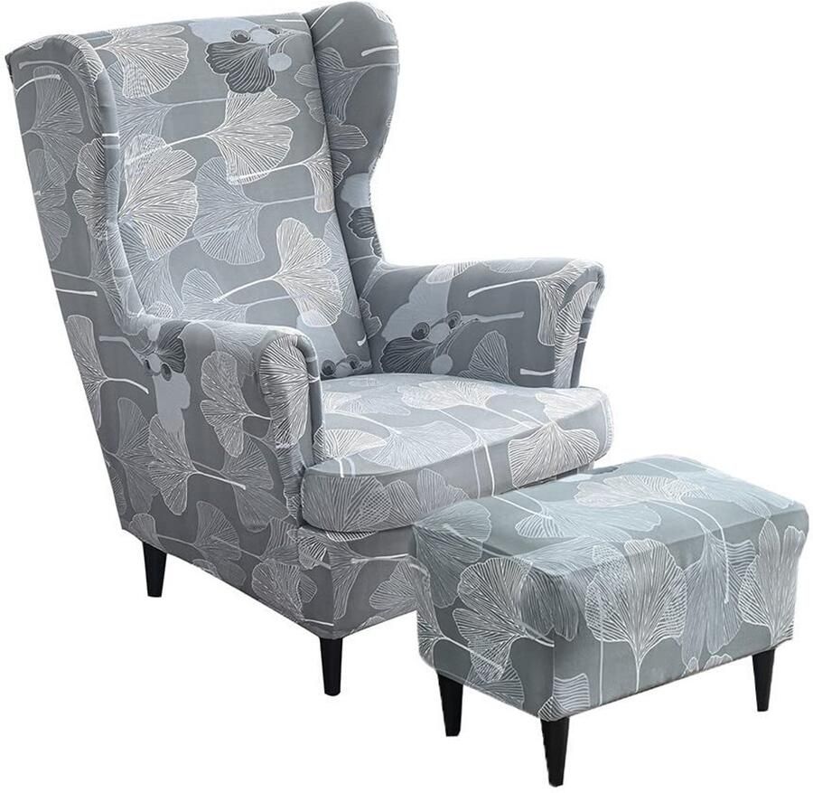 Ibenzoa Stijlvolle Tweedelige Stretch Oorfauteuilhoes Met Voetenbankhoes Voor Luxe Interieurvernieuwing