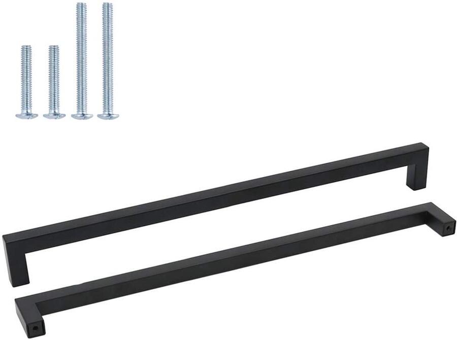 Ibenzoa Stijlvolle Vierkante Handgreep voor Keukenlades en Kastjes van Roestvrij Staal met Zwarte Coating