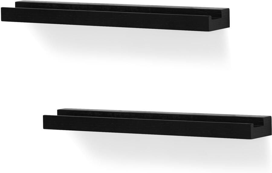 Ibenzoa Stijlvolle Wandhouder voor Vinylplaten en Kunstwerken Set van 2 Zwart