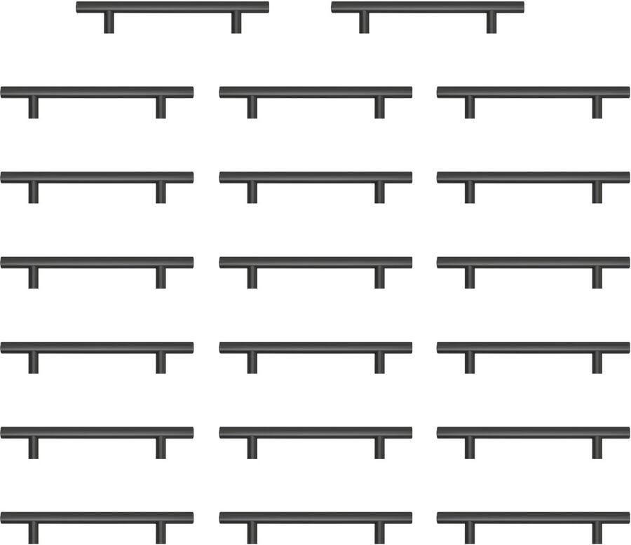 Ibenzoa Stijlvolle Zwarte Handgrepen voor Keukenkasten en Meubels Set van 20 Stuks Roestvrij Staal