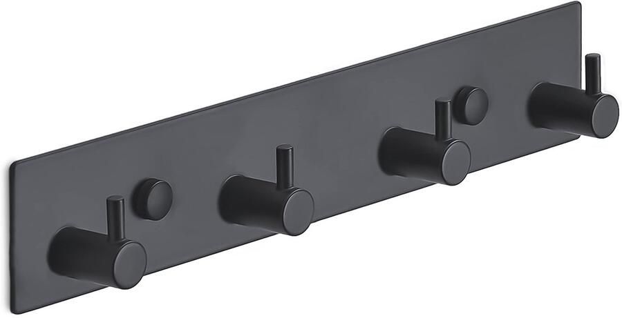 Ibenzoa Stijlvolle Zwarte Kapstok met Vier Haken voor Een Georganiseerd Interieur