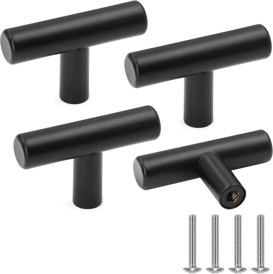 Ibenzoa Stijlvolle Zwarte Meubelknoppen Kastknoppen Set van 4 voor Keuken en Woondecoratie