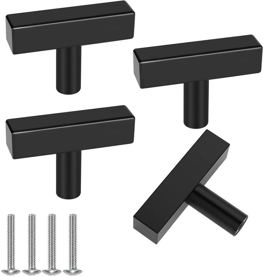 Ibenzoa Stijlvolle zwarte meubelknoppen set van 4 stuks met schroeven voor elke ruimte